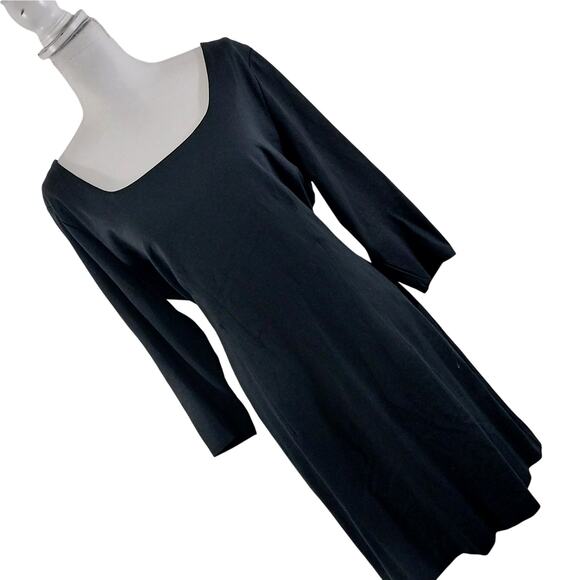 THE LIMITED! LUXE BLACK STRETCH, FORM FITTED LONG SLEEVE MIDI DRESS! SZ XL - Picture 11 of 11